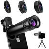 Phone Camera Lens Fish-Eye Lens Long Focal Lens Wide-Angle Lens 10X and above 120 ° Lens with Stand for Samsung Galaxy iPhone miniinthebox