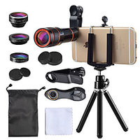 Phone Camera Lens Fish-Eye Lens Long Focal Lens Wide-Angle Lens 10X and above 35 mm 15 m 198 ° Lens with Stand for Samsung Galaxy iPhone miniinthebox