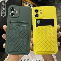 Phone Case For Apple Back Cover Breathable Mesh Wallet Silicone Phone Case for iPhone 13 12 Pro Max 11 SE 2020 X XR XS Max 8 7 Card Holder Shockproof Dustproof Solid Colored TPU miniinthebox
