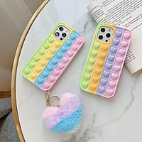 Phone Case For Apple Back Cover Fidget Case iPhone 12 Pro Max 11 SE 2020 X XR XS Max 8 7 Shockproof Dustproof Fidget Toys Heart TPU miniinthebox