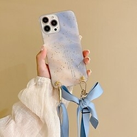 Phone Case For Apple Back Cover Handbag Purse iPhone 13 12 11 Pro Max X XR XS Max Bumper Frame with Phone Strap with Adjustable Neck Strap Heart Glitter Shine TPU PC miniinthebox