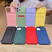 Phone Case For Apple Back Cover iPhone 12 Pro Max 11 SE 2020 X XR XS Max 8 7 6 Card Holder Shockproof Dustproof Solid Colored TPU miniinthebox