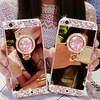 Phone Case For Apple Back Cover iPhone 12 Pro Max 11 SE 2020 X XR XS Max 8 7 6 Rhinestone Ring Holder Mirror Solid Color Acrylic miniinthebox