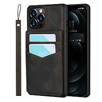 Phone Case For Apple Back Cover iPhone 12 Pro Max 11 SE 2020 X XR XS Max 8 7 Card Holder Shockproof Dustproof Solid Colored PU Leather Genuine Leather miniinthebox