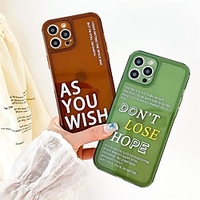 Phone Case For Apple Back Cover iPhone 12 Pro Max 11 SE 2020 X XR XS Max 8 7 Dustproof Word / Phrase TPU miniinthebox