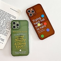 Phone Case For Apple Back Cover iPhone 12 Pro Max 11 SE 2020 X XR XS Max 8 7 Shockproof Dustproof Pattern Word / Phrase TPU miniinthebox