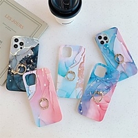 Phone Case For Apple Back Cover iPhone 12 Pro Max 11 SE 2020 X XR XS Max 8 7 Shockproof Dustproof Ring Holder Marble TPU miniinthebox