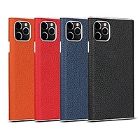 Phone Case For Apple Back Cover iPhone 12 Pro Max 11 SE 2020 X XR XS Max 8 7 Shockproof Dustproof Solid Colored PU Leather Genuine Leather miniinthebox
