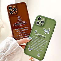 Phone Case For Apple Back Cover iPhone 12 Pro Max 11 SE 2020 X XR XS Max 8 7 Shockproof Dustproof Translucent Word / Phrase Butterfly TPU miniinthebox