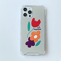 Phone Case For Apple Back Cover iPhone 12 Pro Max 11 SE 2020 X XR XS Max 8 7 Shockproof Dustproof Transparent Graphic Transparent Flower TPU miniinthebox