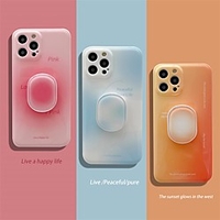 Phone Case For Apple Back Cover iPhone 12 Pro Max 11 SE 2020 X XR XS Max 8 7 Shockproof Dustproof with Stand Color Gradient Solid Colored TPU miniinthebox