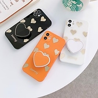 Phone Case For Apple Back Cover iPhone 12 Pro Max 11 SE 2020 X XR XS Max 8 7 Shockproof Dustproof with Stand Heart Solid Colored TPU miniinthebox