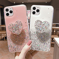 Phone Case For Apple Back Cover iPhone 12 Pro Max 11 SE 2020 X XR XS Max 8 7 with Stand Glitter Shine Glitter Shine TPU miniinthebox