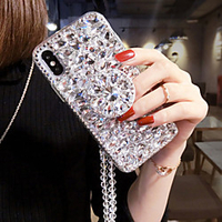 Phone Case For Apple Back Cover iPhone 13 iPhone 12 Pro Max 11 SE 2020 X XR XS Max 8 7 6 iPhone 13 Pro Max iPhone 13 Mini iPhone 13 Pro Rhinestone Solid Color Textile miniinthebox
