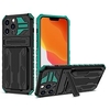 Phone Case For Apple Back Cover iPhone 13 Pro Max 12 11 X XR XS Max Card Holder Shockproof with Stand Solid Colored TPU PC miniinthebox