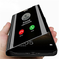 Phone Case For Apple Full Body Case Leather iPhone 13 iPhone 12 Pro Max 11 SE 2020 X XR XS Max 8 7 6 iPhone 13 Pro Max iPhone 13 Mini iPhone 13 Pro Shockproof Mirror Flip Transparent Solid Colored miniinthebox