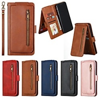 Phone Case For Apple Full Body Case Leather Wallet Card iPhone 12 Pro Max 11 SE 2020 X XR XS Max 8 7 6 Wallet Card Holder Shockproof Solid Color PU Leather miniinthebox