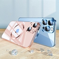 Phone Case For Apple Magnetic Adsorption iPhone 13 12 Pro Max Compatible with MagSafe Solid Colored TPU Metal Shockproof Anti-fall miniinthebox