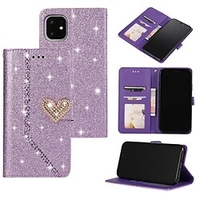 Phone Case For Apple Wallet Card iPhone 13 Pro Max 12 11 SE 2022 X XR XS Max 8 7 Magnetic with Wrist Strap Card Holder Slots Glitter Shine PU Leather miniinthebox