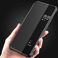 Phone Case For Huawei Full Body Case Leather Flip P20 P20 Pro P30 P30 Pro Psmart plus 2019 Honor 20 honor 20 pro Honor 30 Honor 30 Pro Y5p with Windows Flip Auto Sleep / Wake Up Solid Color Hard PU miniinthebox