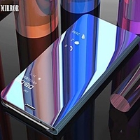 Phone Case For Huawei Full Body Case Leather Huawei P Smart 2019 with Stand Plating Mirror Solid Color Hard PU Leather PC miniinthebox