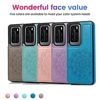 Phone Case For Huawei Full Body Case P40 P40 Pro P30 P30 Pro P30 Lite Huawei Mate 20 lite Huawei Mate 20 pro Huawei Mate 20 P40 lite Mate 30 Card Holder Shockproof Dustproof Graphic Solid Colored PU miniinthebox