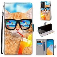 Phone Case For Huawei Full Body Case P40 P40 Pro P40 Pro nova 7 SE Nova 7 5G nova 7 Pro 5G Nova 6 5G Huawei Nova 6 Huawei Nova 6SE P40 lite E Wallet Shockproof Dustproof Scenery Eiffel Tower Animal miniinthebox