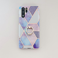 Phone Case For Huawei P20 P20 Pro P20 Lite Nova 3e Mate 20 Mate 20 Lite Mate 20 Pro P30 P30 Pro P30 Lite Nova 4e Plating Ring Holder Pattern Back Cover Marble miniinthebox