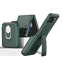 Phone Case For Samsung Galaxy Back Cover Galaxy Z Flip 3 5G Shockproof Dustproof Ring Holder Solid Colored TPU PC miniinthebox