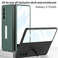 Phone Case For Samsung Galaxy Back Cover Galaxy Z Fold 3 5G Shockproof Dustproof with Stand Solid Colored TPU miniinthebox