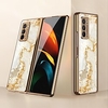 Phone Case For Samsung Galaxy Back Cover Galaxy Z Fold 3 5G Z Fold 2 Z Fold Shockproof Dustproof Plating Tempered Glass Pattern Lines / Waves Marble PC miniinthebox