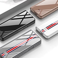Phone Case For Samsung Galaxy Back Cover Samsung Galaxy Z fold 3 Shockproof Dustproof with Stand Graphic PU Leather Tempered Glass miniinthebox