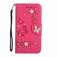 Phone Case For Samsung Galaxy Full Body Case J5 J3 J3 (2016) Wallet Card Holder Rhinestone Butterfly Hard PU Leather miniinthebox