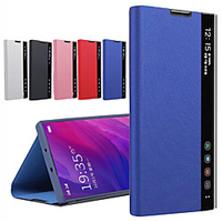 Phone Case For Samsung Galaxy Full Body Case Leather Flip S22 Plus Ultra S21 S20 Plus Ultra FE Note 20 A82 A72 A52 M51 M31s with Stand Flip Auto Sleep / Wake Up Solid Colored PU miniinthebox
