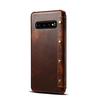 Phone Case For Samsung Galaxy Full Body Case Leather S9 S9 Plus S8 Note 9 Note 8 S10 S10 Galaxy S10 E Card Holder Solid Color Genuine Leather miniinthebox