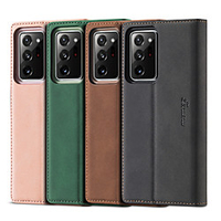 Phone Case For Samsung Galaxy Full Body Case Leather Wallet Card S20 Ultra Note 20 Ultra Note 20 Wallet Card Holder Flip Solid Color Genuine Leather miniinthebox