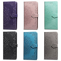Phone Case For Samsung Galaxy Full Body Case Leather Wallet Card S21 Plus Ultra A72 A52 A42 A32 Wallet Card Holder with Stand Mandala Hard PU Leather miniinthebox