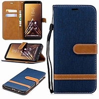 Phone Case For Samsung Galaxy Full Body Case Wallet Card A6 (2018) A6 (2018) A3 A5 A8 2018 A8 2018 A5(2016) A3(2016) Wallet Card Holder with Stand Solid Color Hard Textile miniinthebox