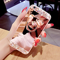 Phone Case Mirror Surface Phone Case With Bear Shaped Ring amp Stand For iPhone 5/6/6P/7/7P/8/8P/X/XS/XR/XS MAX miniinthebox