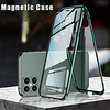 Phone Case with Screen Protector For Apple Full Body Case iPhone 13 12 Pro Max 11 SE 2020 X XR XS Max 8 7 iPhone 13 Mini Flip Magnetic Double Sided Solid Colored Tempered Glass Metal miniinthebox