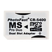 PhotoFast CR-5400 Dual-Slot SDHC MicroSD/TF to MS Pro Duo Adapter (32GB Max)