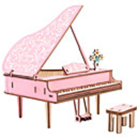 Piano 3D Puzzle Wooden Puzzle Model Building Kit Wooden Model DIY Simulation Wooden European Style Kid