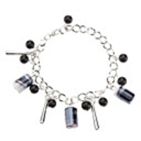 Pillar Coloured Glaze with Glass Bead Bracelet