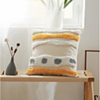 Pillow Cover Cotton Canvas Tufted Embroidered Pillow Decoration With Sofa Cushion