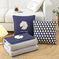 Pillow Quilt Knitted Cotton Classical Cushion Quilt Napping Pillow Car Purpose Cushion Office Nap Pillow Folding Blanket Sofa Pillow Air Conditioning Quilt Double Side Different Pattern miniinthebox