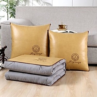 Pillow Quilt Multifunction Light Luxury Pure Color Embroidered 2 In 1 Napping Pillow Car Purpose Cushion Office Nap Pillow Folding Blanket Sofa Pillow Air Conditioning Quilt miniinthebox