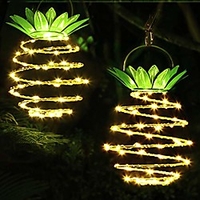 Pineapple Outdoor Solar Lights Waterproof Garden Lights Solar Landscape Spotlight for Garden Patio Swimming Pool Courtyard Warm White 24 LED