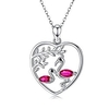 pink flamingo necklace 925 sterling silver tree of life flamingo bird jewelry animal heart pendant mother