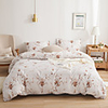 Pink Floral Print 3 Pieces Bedding Set Duvet Cover Set Modern Comforter Cover Ultra Soft Hypoallergenic Microfiber and Easy Care(Include 1 Duvet Cover and 1 or2 Pillowcases)