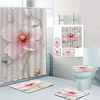 Pink Flower Butterfly Digital Printing Four-piece Set Shower Curtains and Hooks Modern Polyester Machine Made Waterproof Bathroom miniinthebox